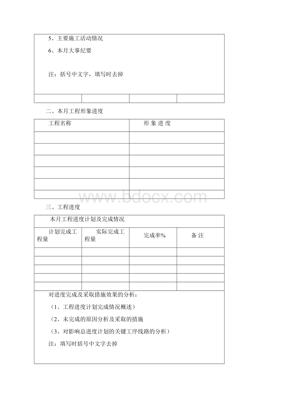 监理工作月报格式Word文档下载推荐.docx_第2页