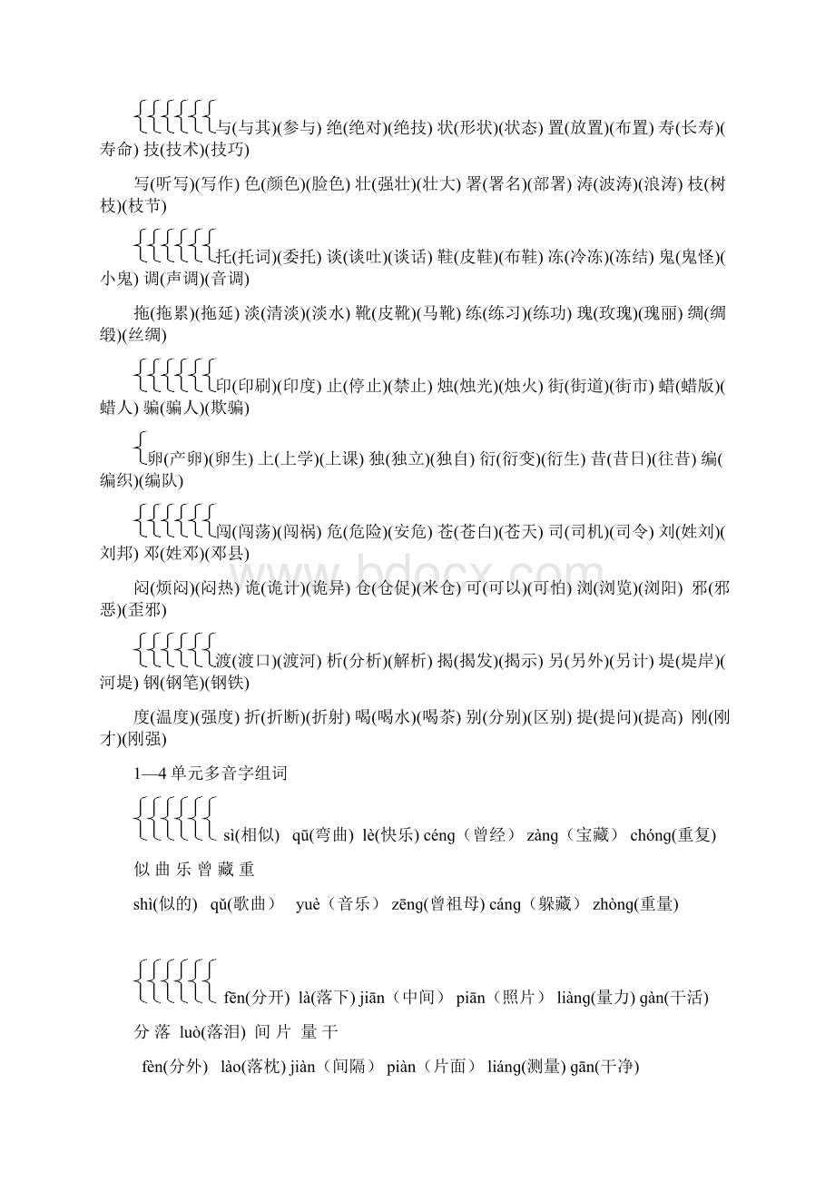 语文版三年级下册14单元形近字多音字.docx_第3页