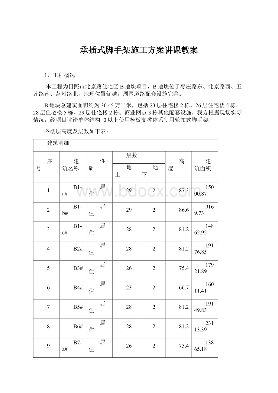 承插式脚手架施工方案讲课教案Word文档格式.docx