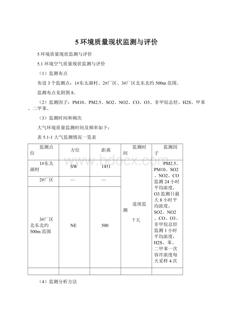 5环境质量现状监测与评价Word文档格式.docx