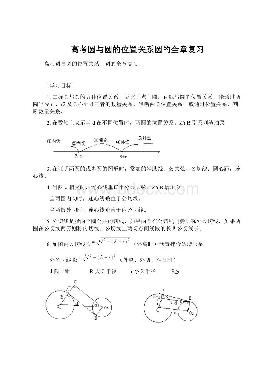 高考圆与圆的位置关系圆的全章复习Word文档下载推荐.docx