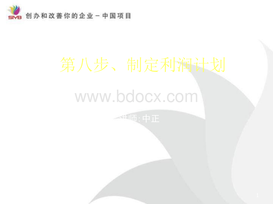 第八步：制定利润计划.ppt