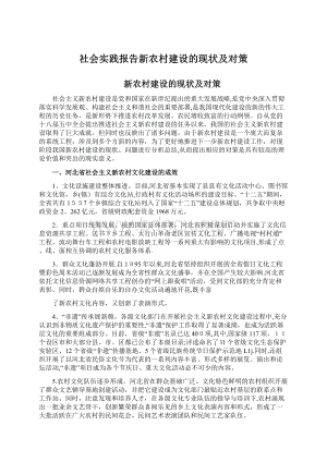 社会实践报告新农村建设的现状及对策.docx