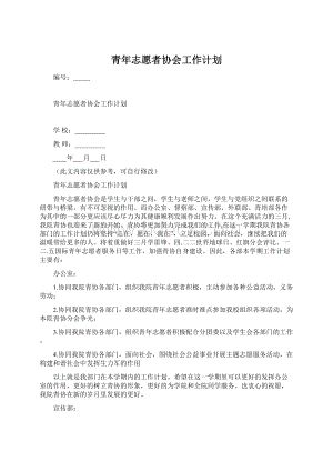 青年志愿者协会工作计划Word下载.docx