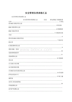 安全管理各类表格汇总.docx