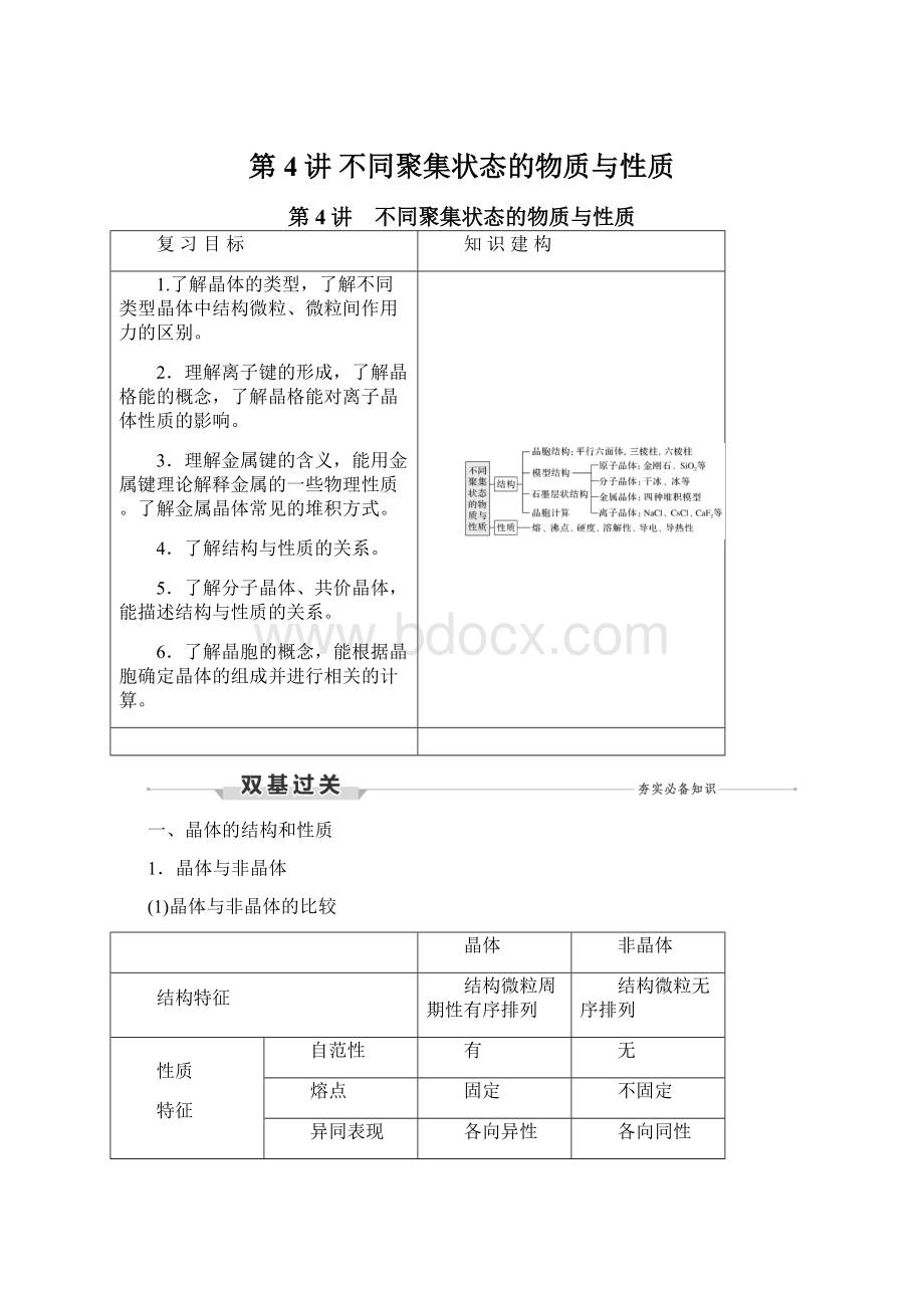 第4讲 不同聚集状态的物质与性质Word文档格式.docx_第1页