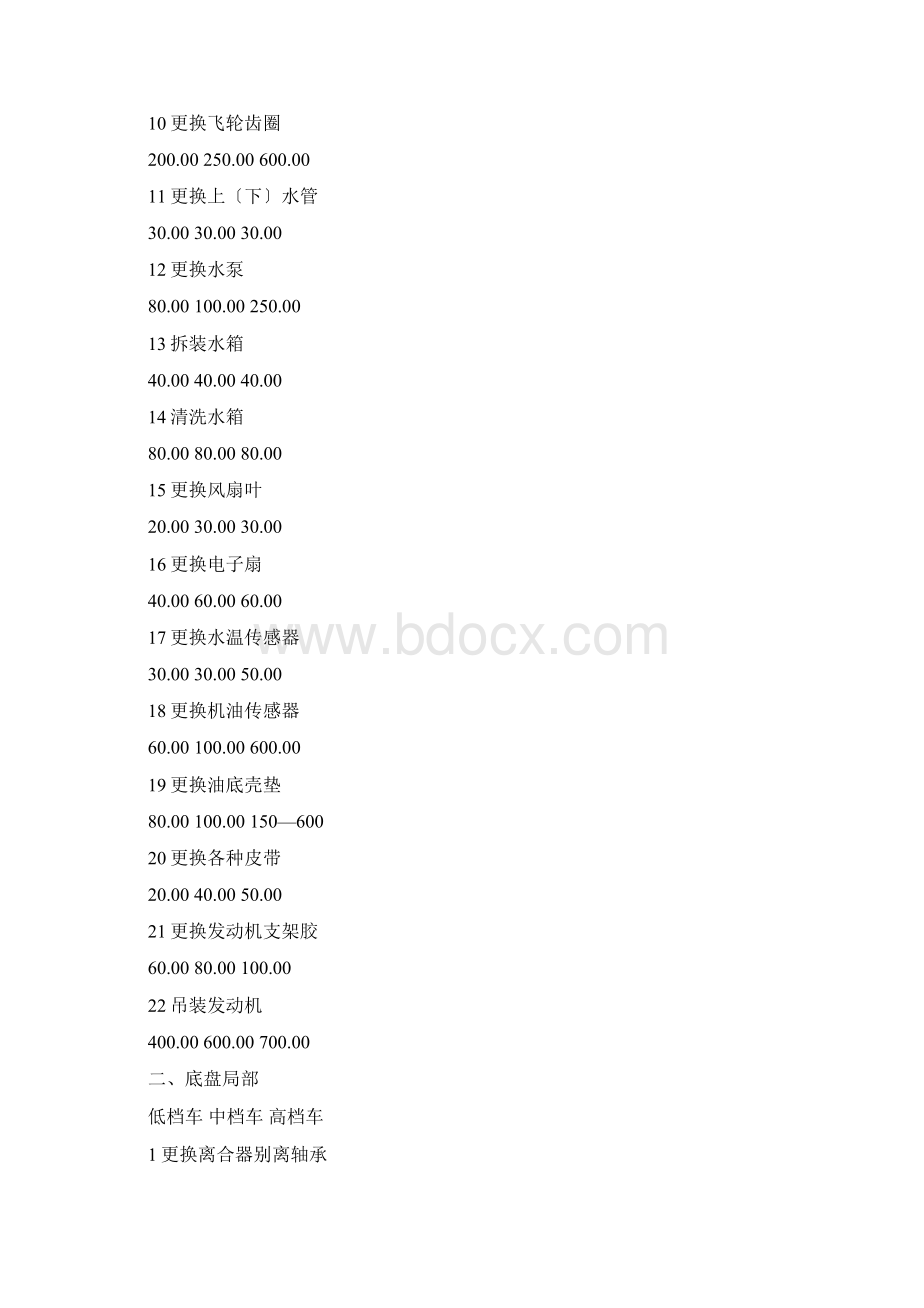 维修工时价格表.docx_第2页