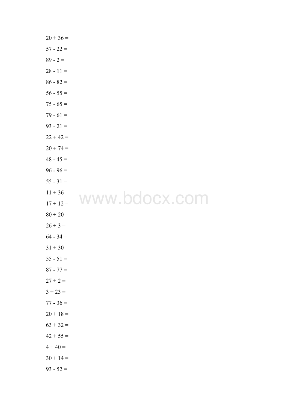 100 以内口算题Word文件下载.docx_第2页