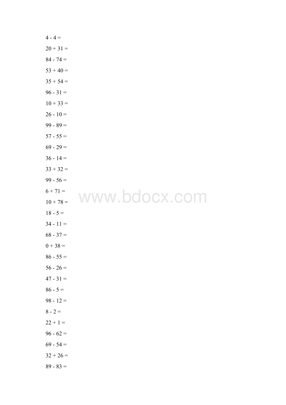 100 以内口算题Word文件下载.docx_第3页