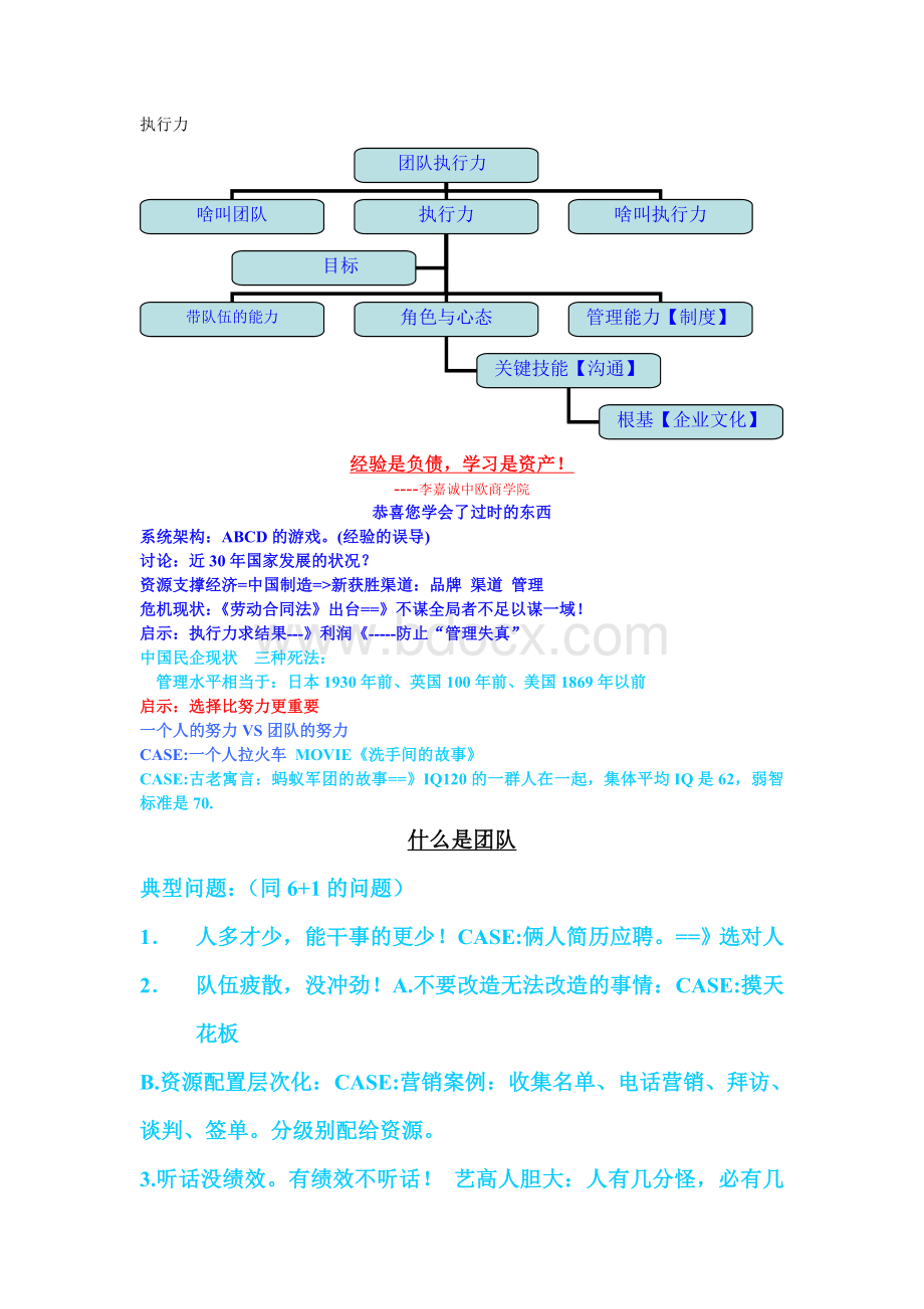 王平老师--团队执行力-辑录Word文档格式.doc_第1页