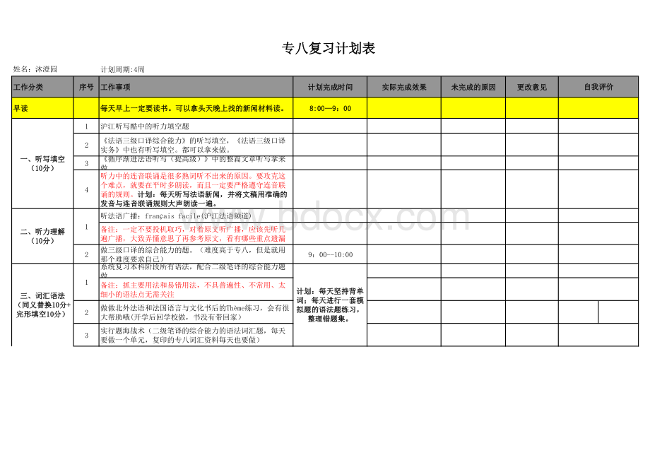 专八复习计划表_精品文档.pdf