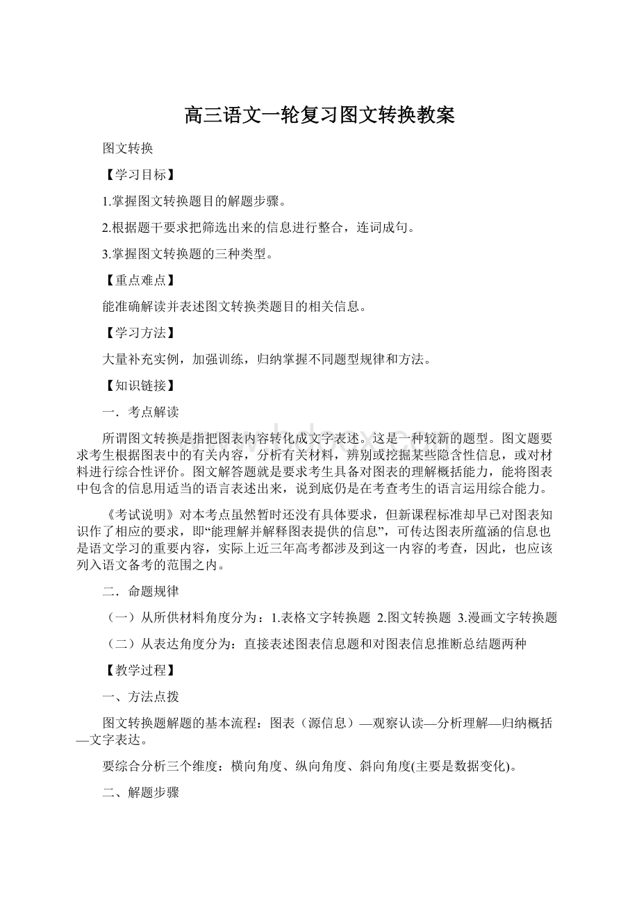 高三语文一轮复习图文转换教案.docx