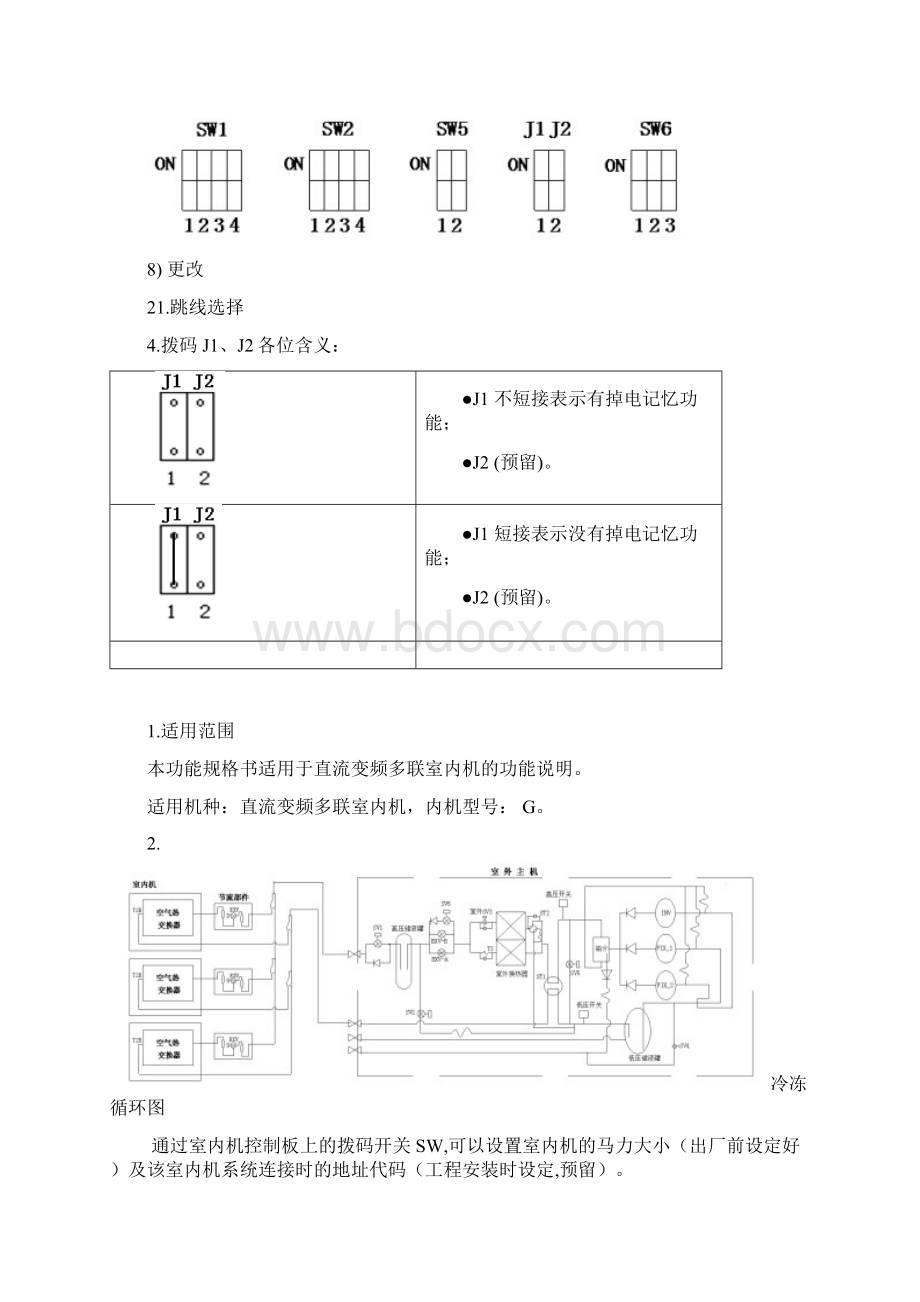 全直流变频室内机控制规格书V112挂壁Word文档下载推荐.docx_第2页