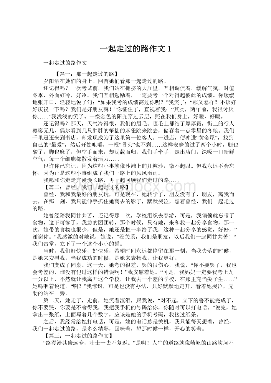 一起走过的路作文1.docx_第1页