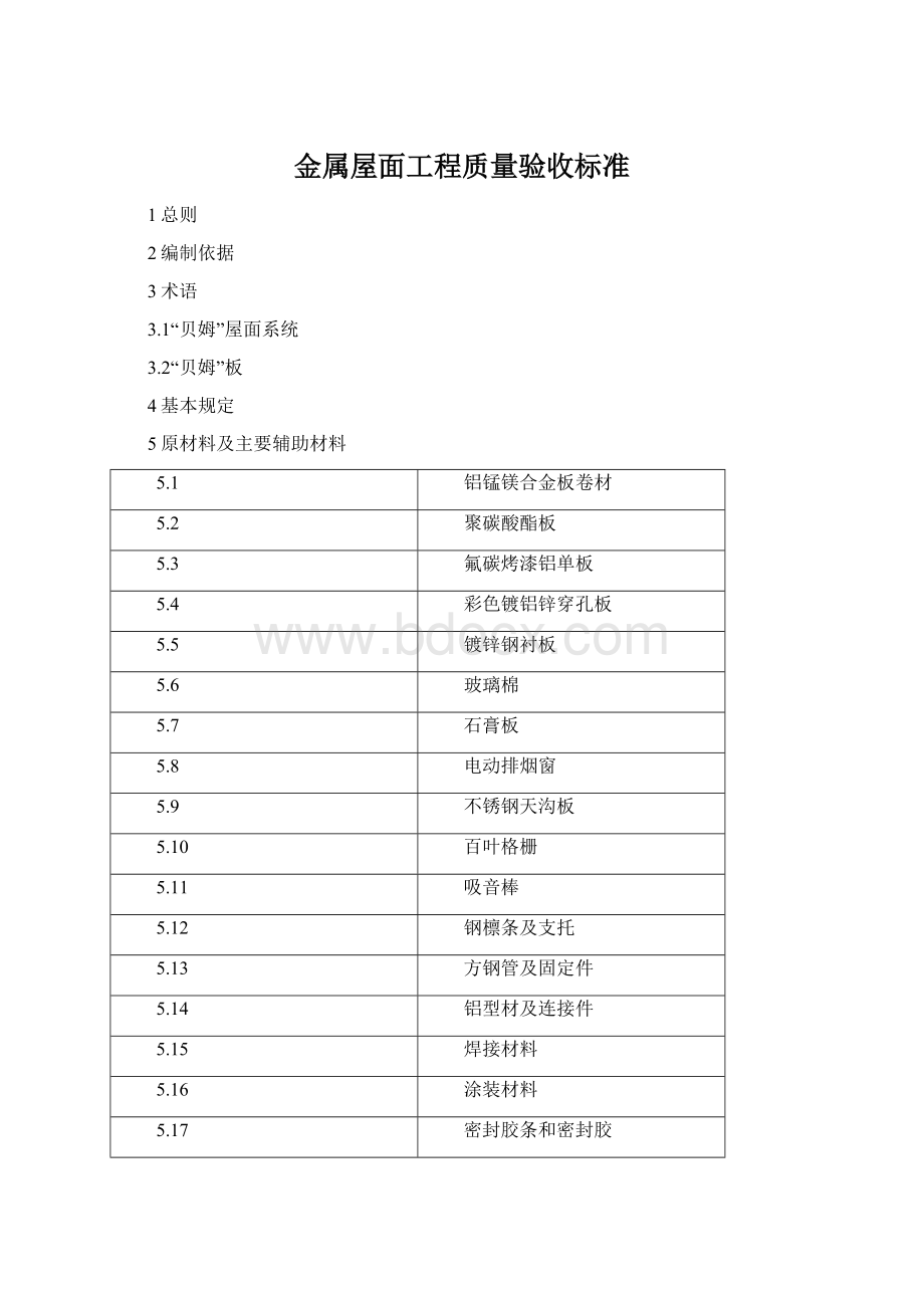 金属屋面工程质量验收标准Word下载.docx_第1页