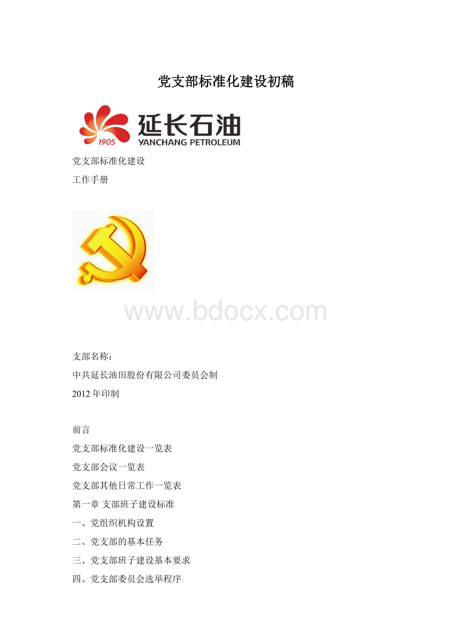 党支部标准化建设初稿Word文件下载.docx