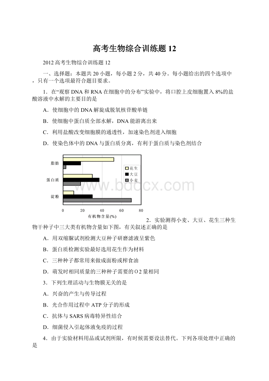 高考生物综合训练题 12文档格式.docx_第1页