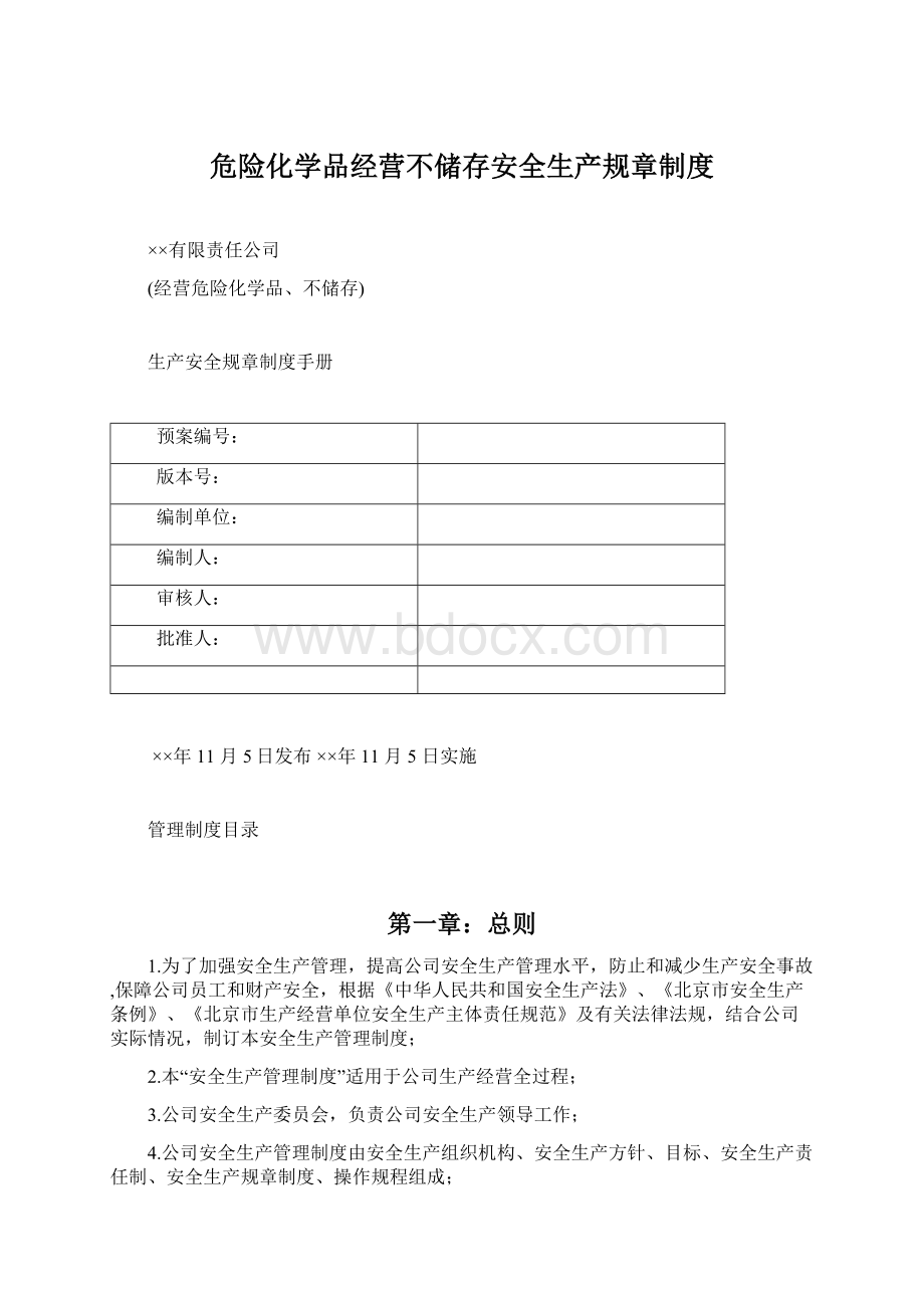 危险化学品经营不储存安全生产规章制度.docx