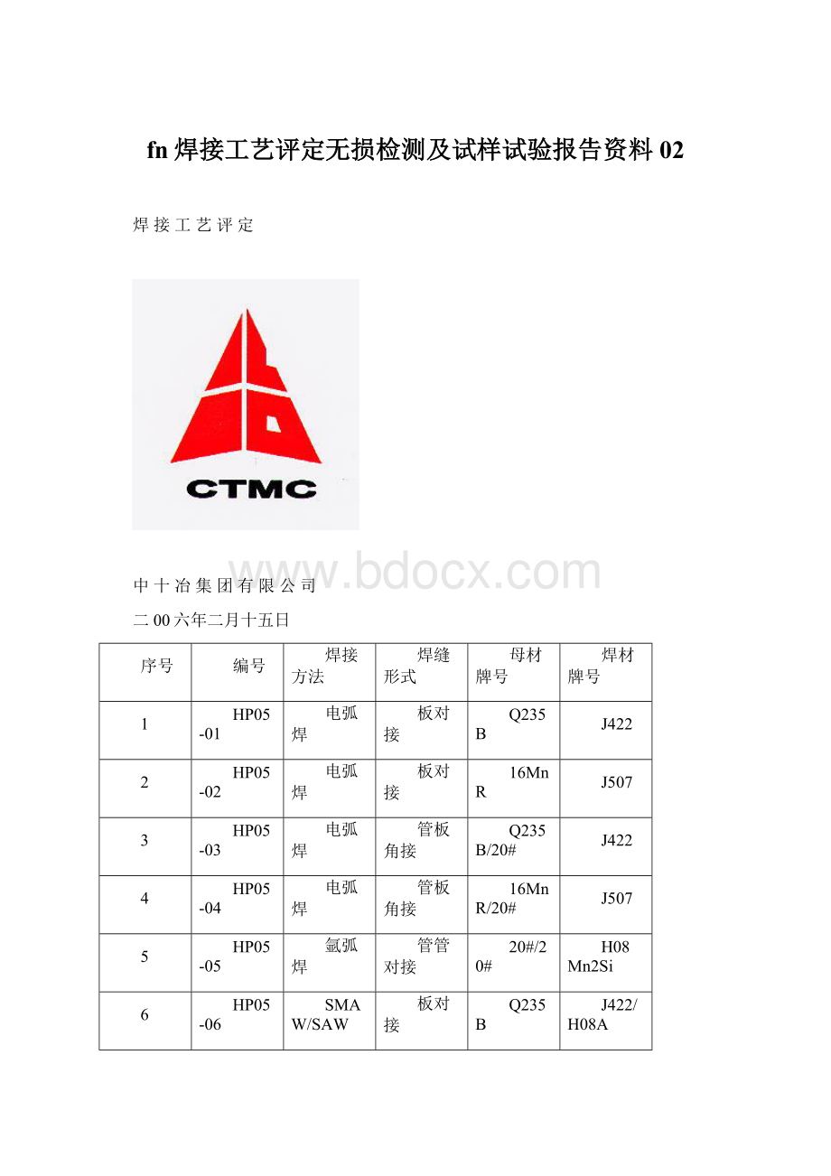 fn焊接工艺评定无损检测及试样试验报告资料02.docx