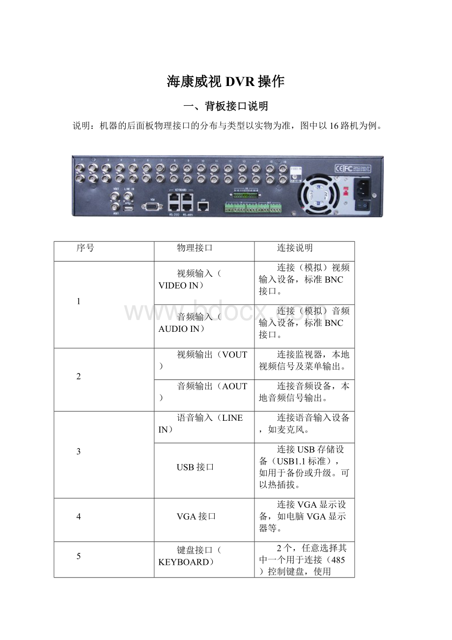 海康威视DVR操作Word下载.docx