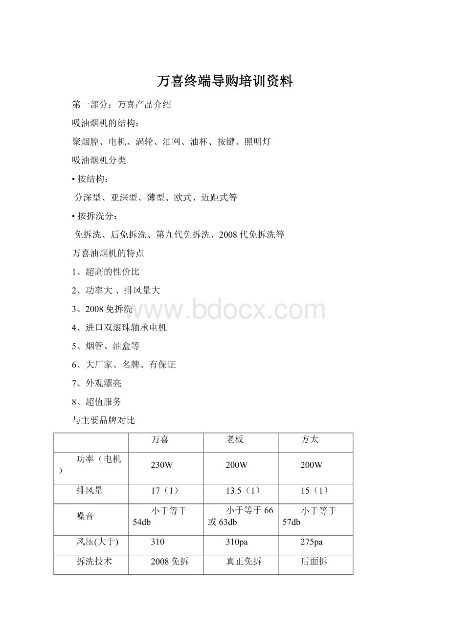 万喜终端导购培训资料Word文件下载.docx