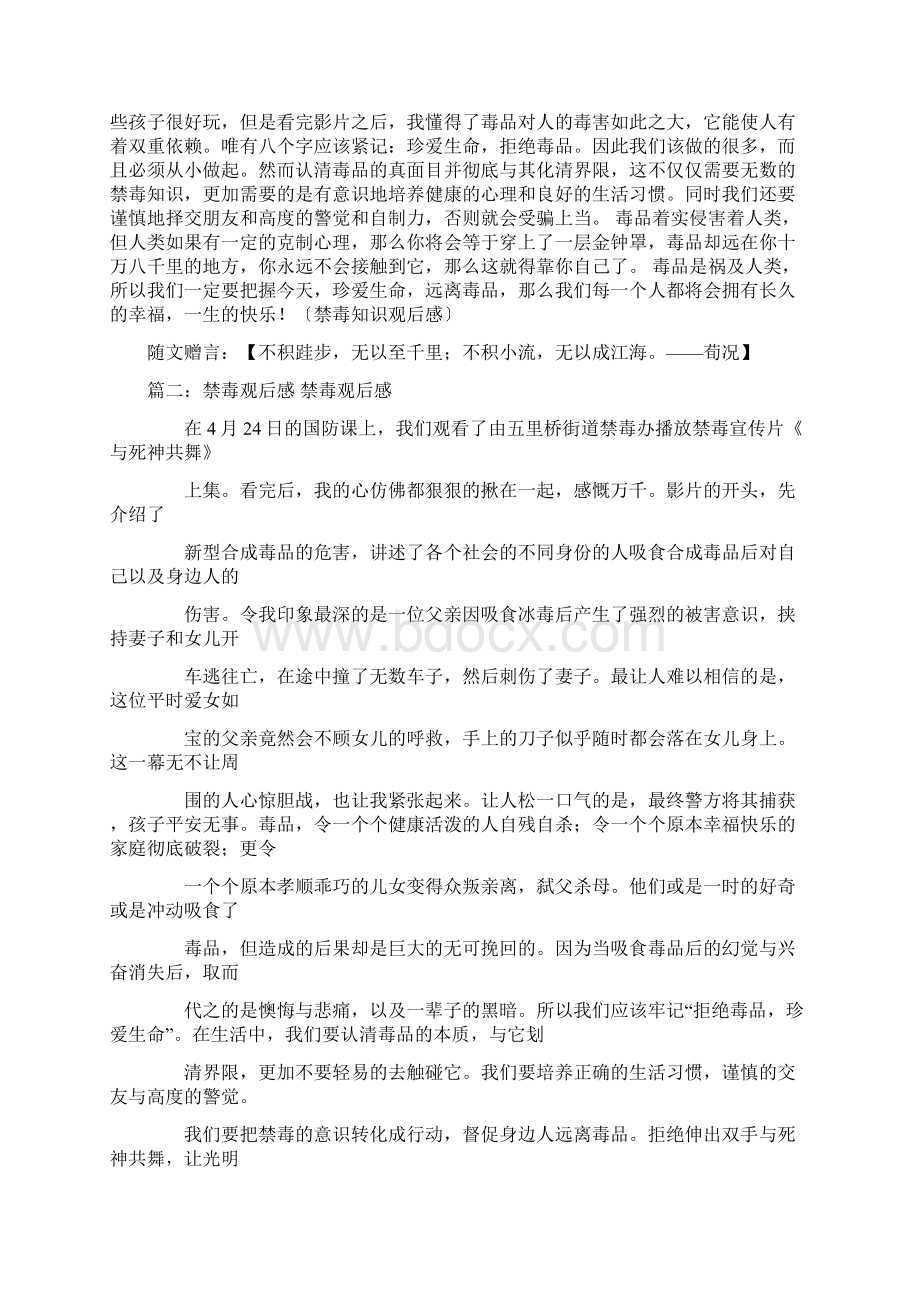 最新吸毒的观后感精选word范文 13页.docx_第2页