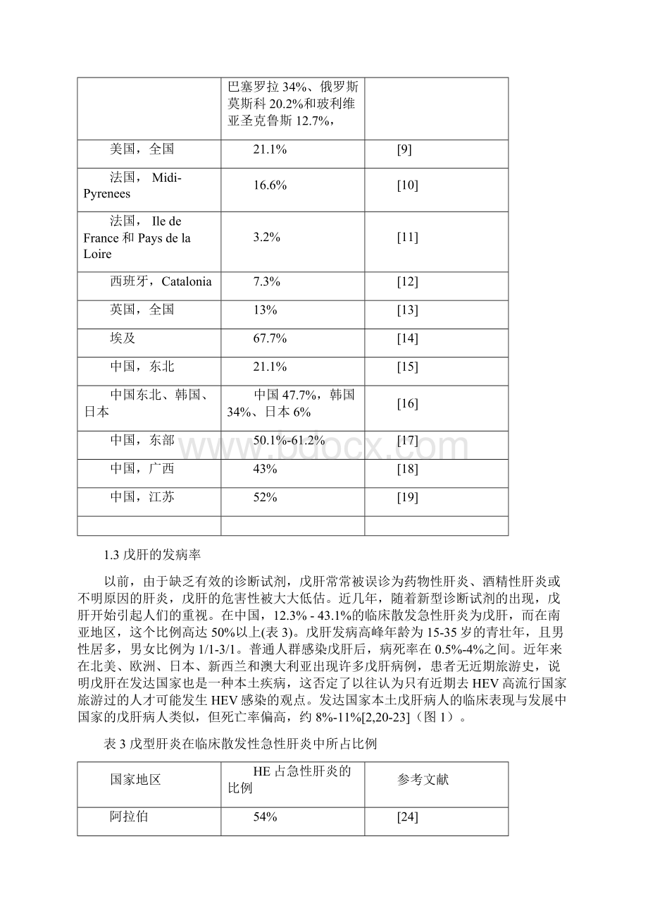 戊型肝炎病毒的危害性及流行状况分析.docx_第3页