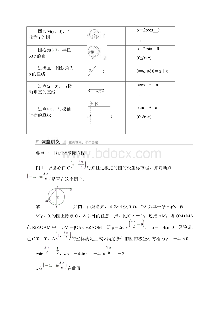 高中数学专题 简单曲线的极坐标方程 学案文档格式.docx_第2页