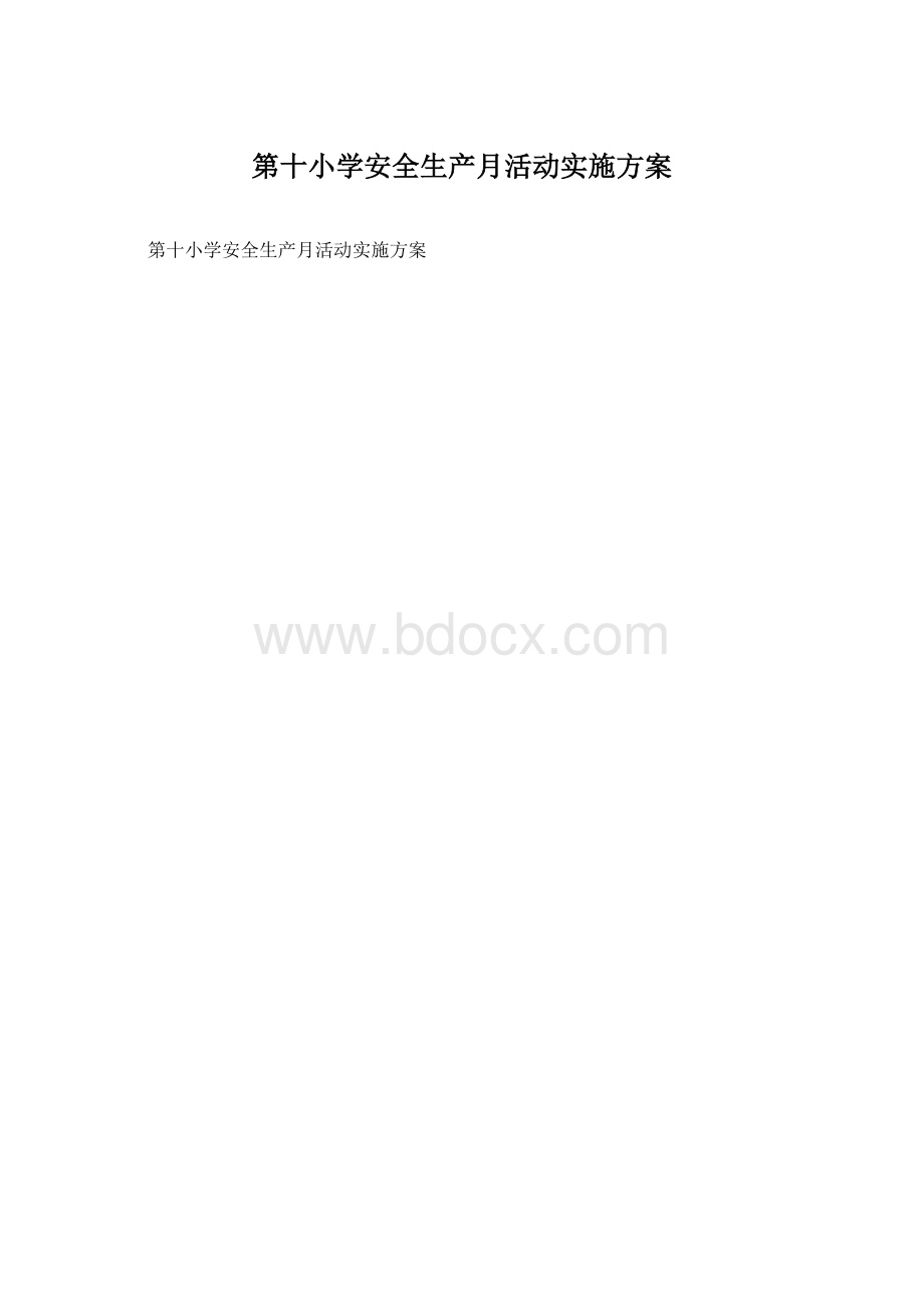 第十小学安全生产月活动实施方案文档格式.docx