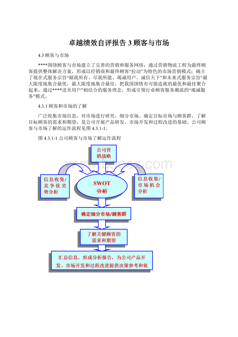 卓越绩效自评报告3顾客与市场Word文档格式.docx_第1页