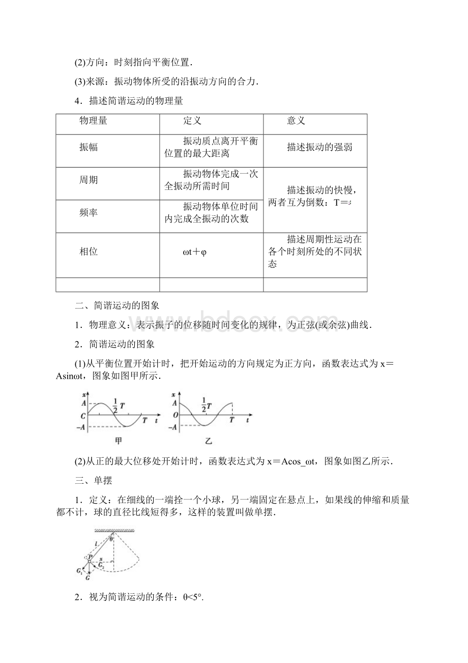 高考物理大一轮复习第14章机械振动机械波光电磁波与相对论配套教案Word下载.docx_第2页