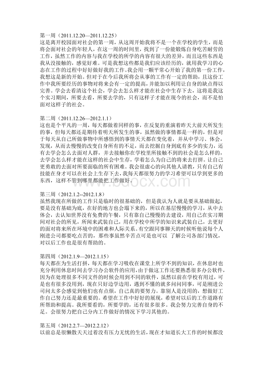 实习周志20篇Word格式.doc_第1页