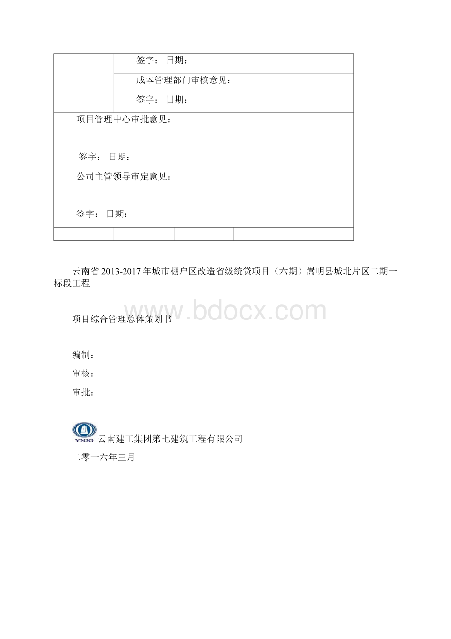 项目综合管理总体策划书Word格式.docx_第2页