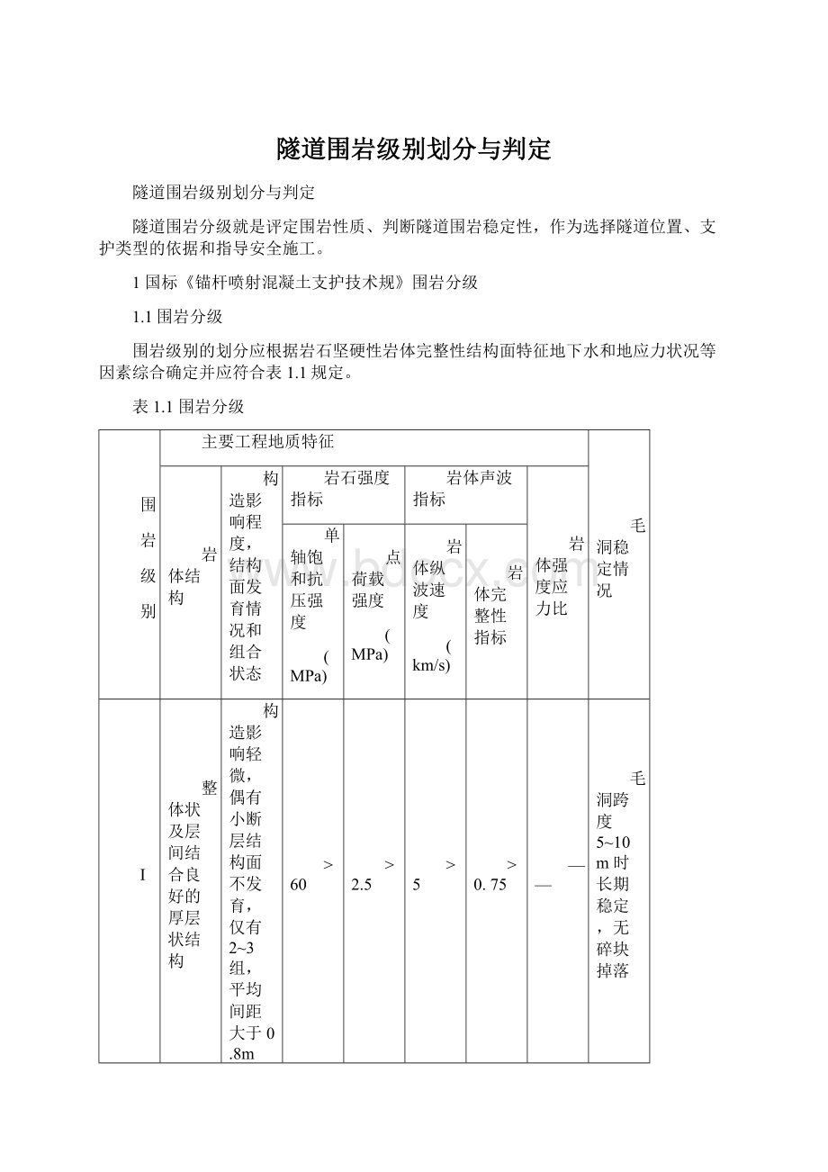 隧道围岩级别划分与判定.docx