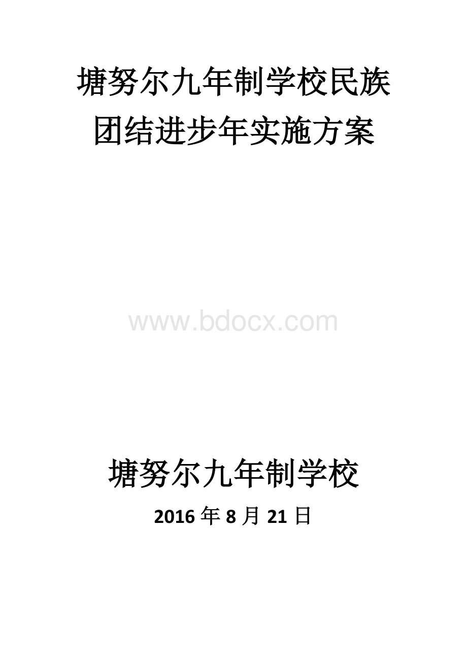 学校民族团结进步年实施方案.docx