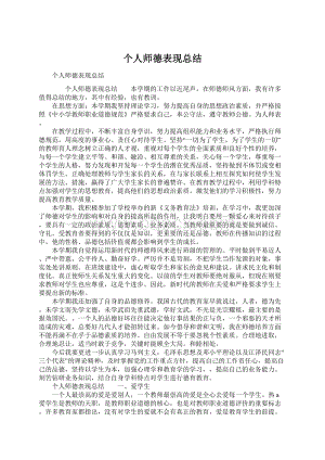 个人师德表现总结Word格式文档下载.docx