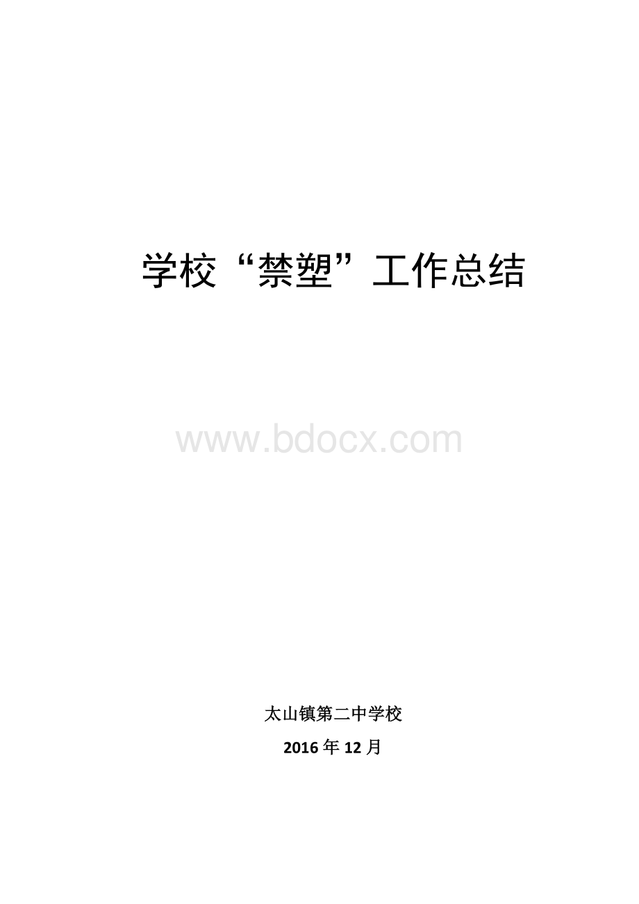 禁塑工作总结Word文档下载推荐.docx