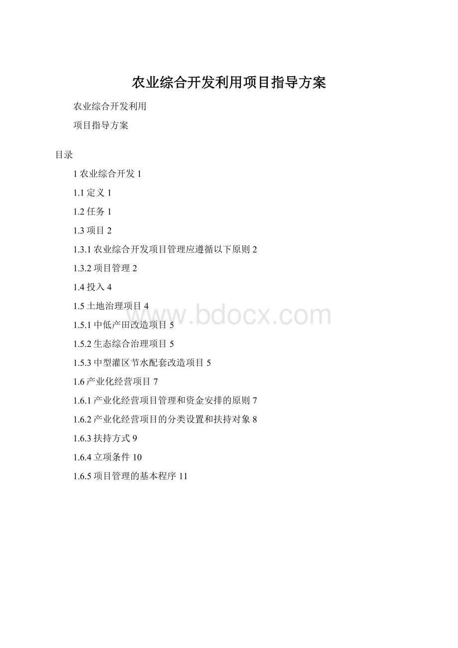 农业综合开发利用项目指导方案Word格式.docx