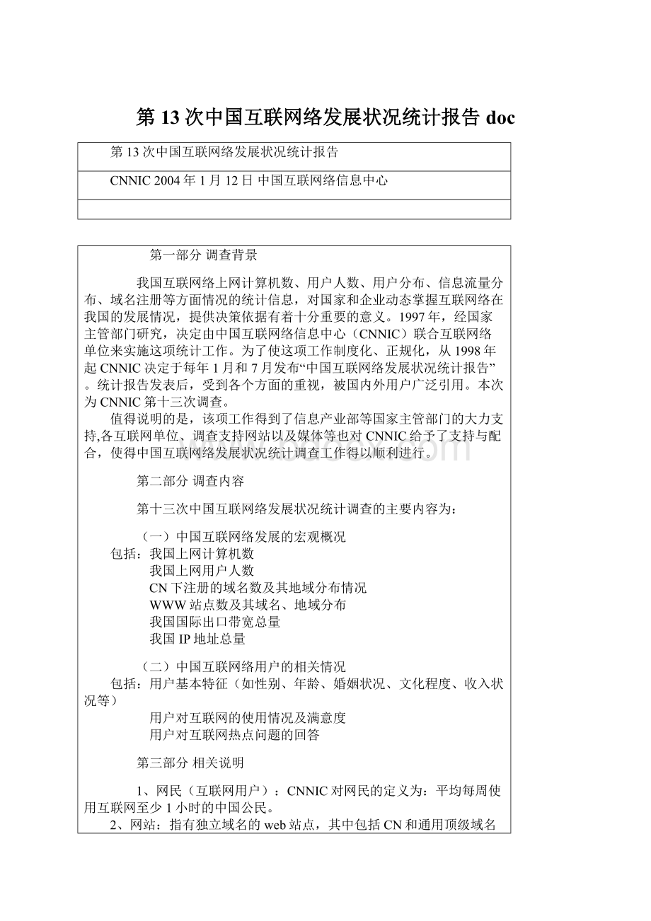 第13次中国互联网络发展状况统计报告doc.docx