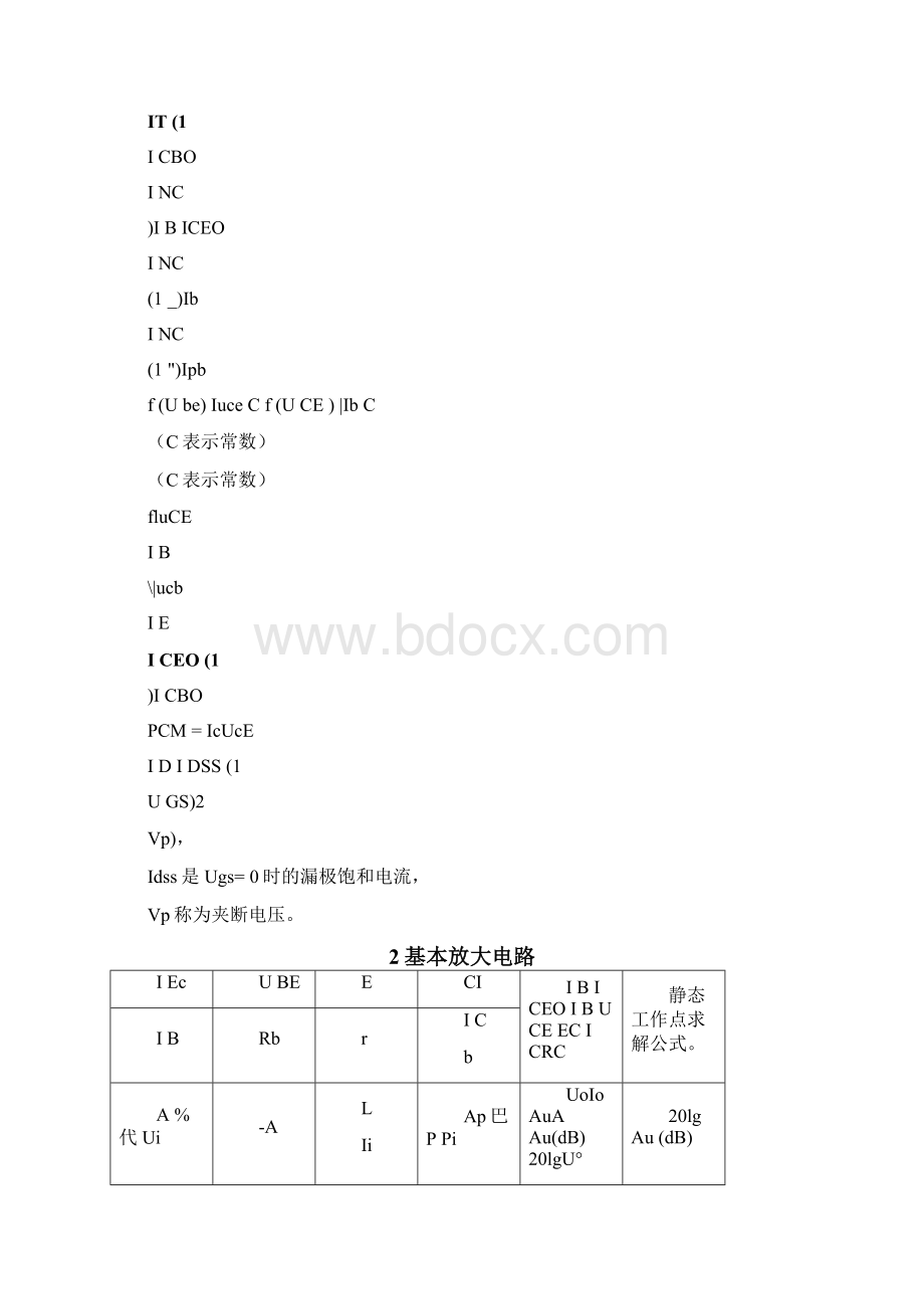 模拟电子技术基础中的常用公式文档格式.docx_第3页