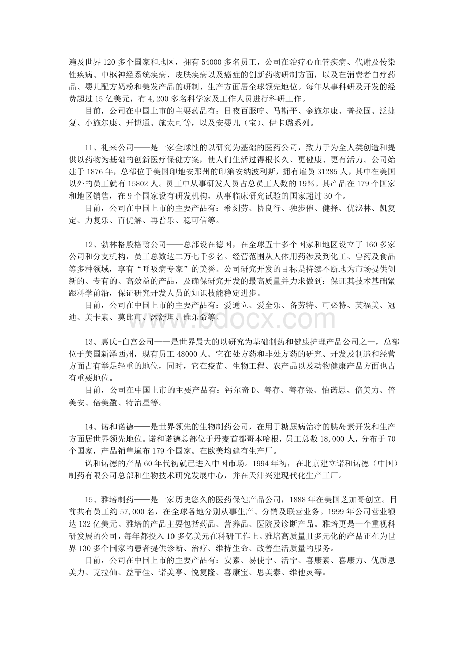 全球前二十医药企业排名_精品文档.doc_第3页