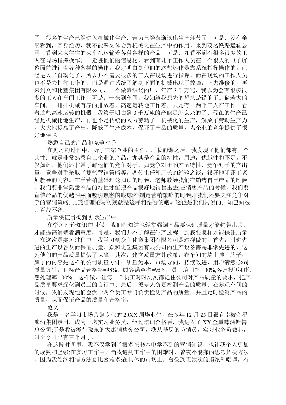 市场营销专业毕业实习报告Word格式.docx_第2页