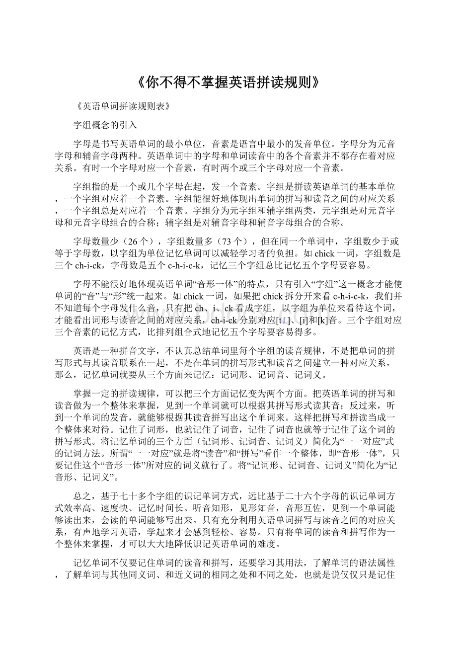 《你不得不掌握英语拼读规则》.docx_第1页