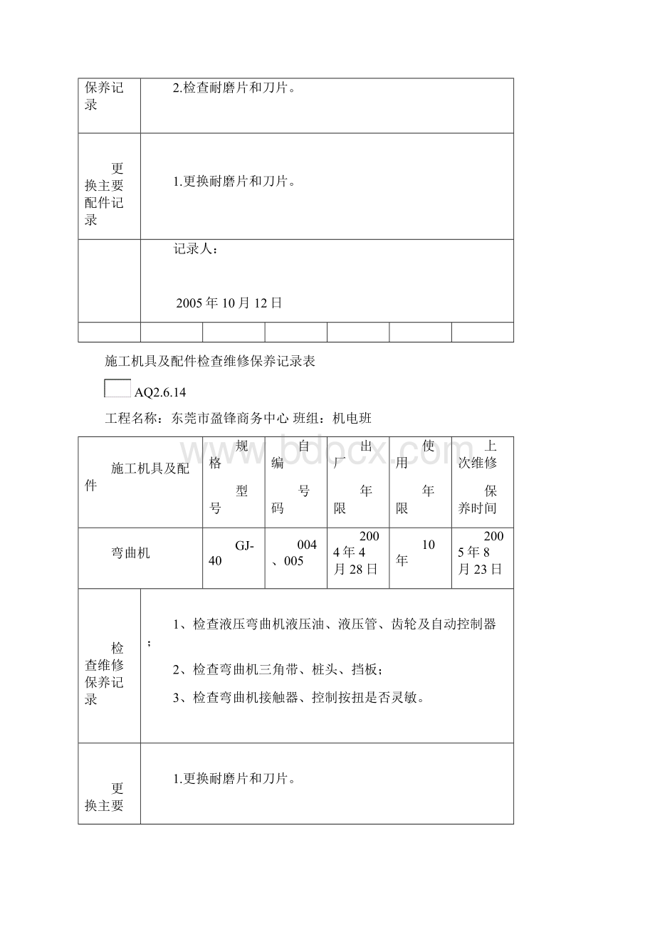 3施工机具及配件检查维修保养记录表.docx_第3页