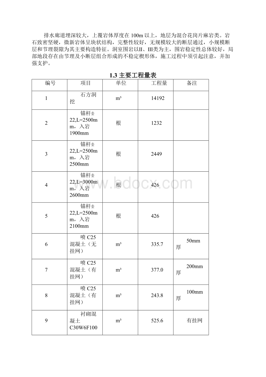 抽水蓄能电站输水发电系统土建及金属结构安装工程排水廊道开挖支护施工方案.docx_第2页