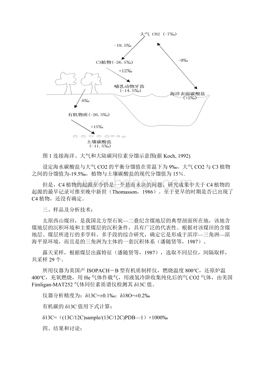 华北地区石炭纪煤的δ13C特征及其古地理意义Word下载.docx_第3页