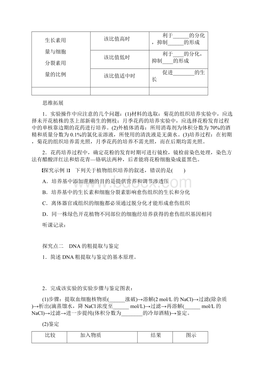 高考生物大一轮复习55植物组织培养技术及学案Word格式文档下载.docx_第3页