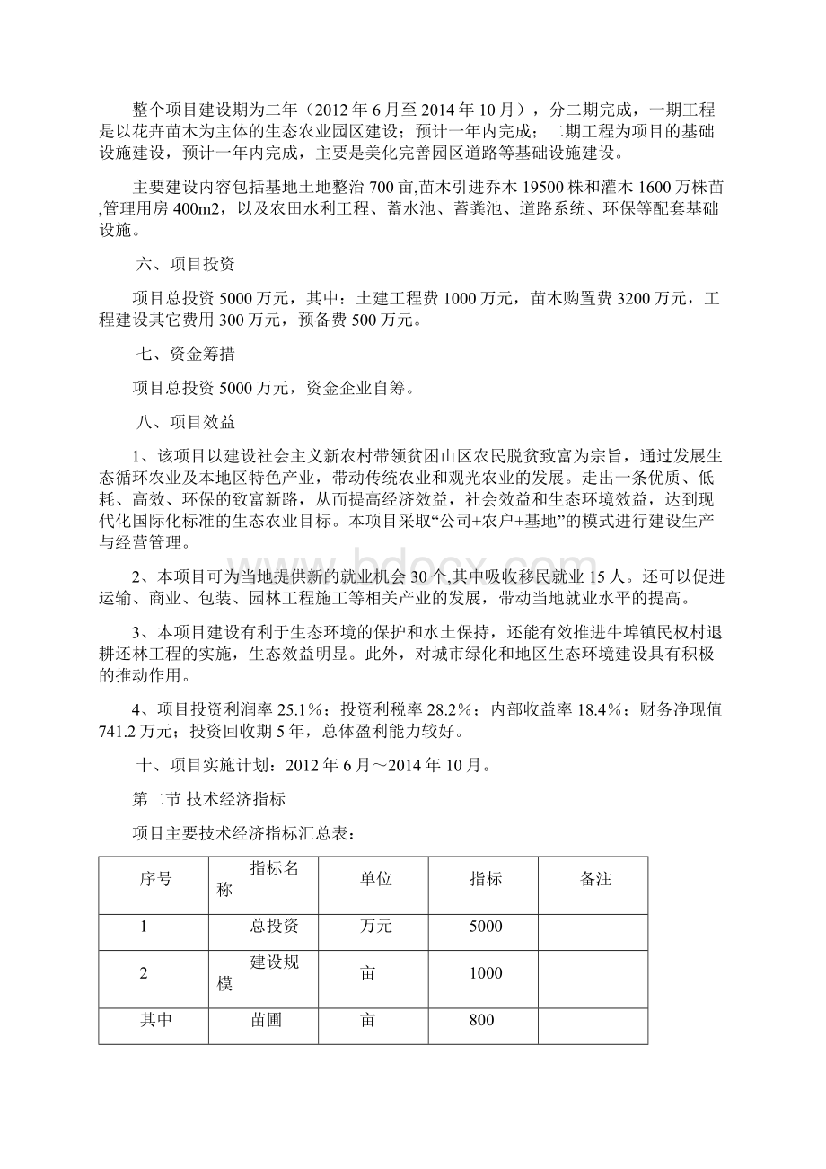 精品无为县民权农业生态示范园可研报告40修改稿41Word格式文档下载.docx_第2页