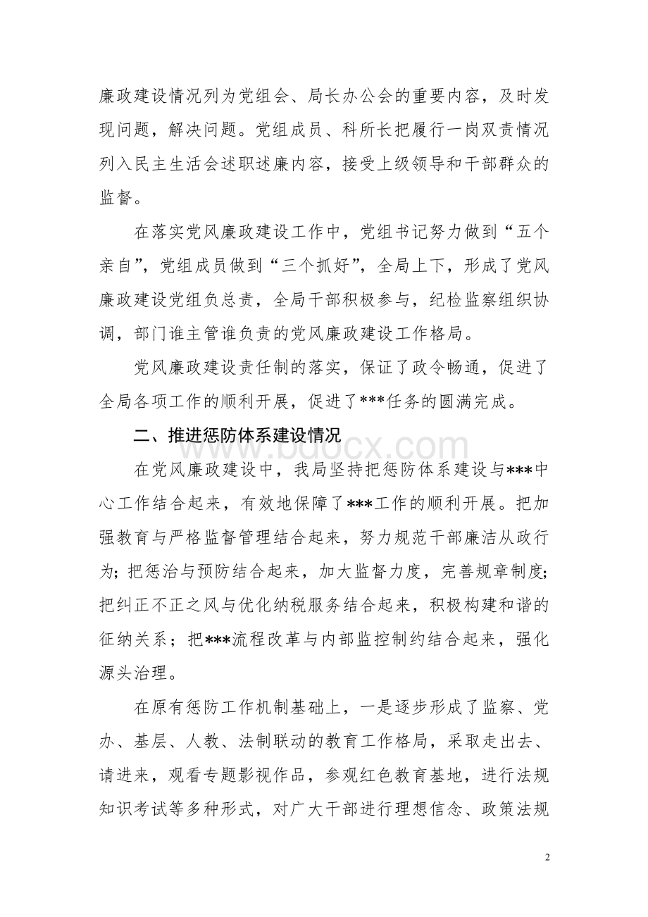 党风廉政建设自查报告Word文档格式.doc_第2页