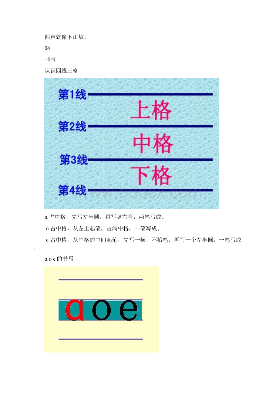 部编版人教版一年级上册语文素材汉语拼音1《a o e》 知识点 图文解读 人教部编版Word格式.docx_第2页